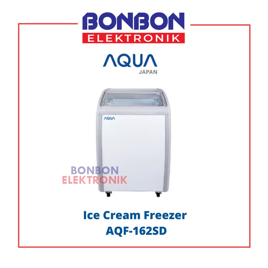 AQUA Sliding Curve Glass Freezer 162L AQF-162SD / AQF 162 SD ICE CREAM FREEZER