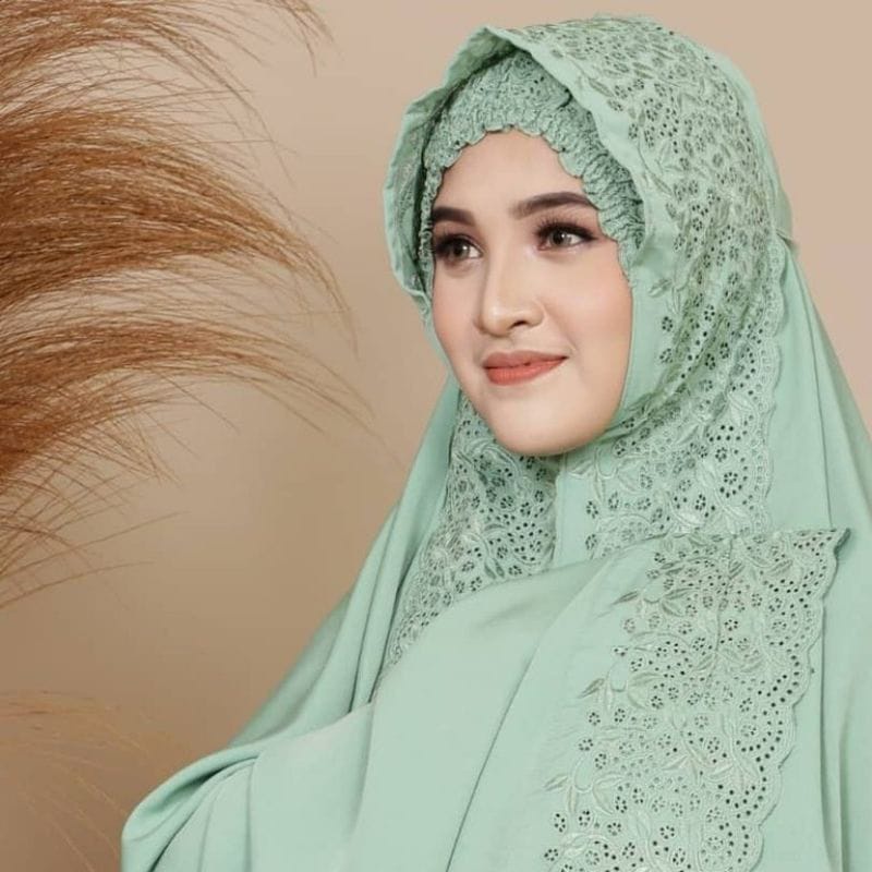 Ezpata Mukena Katun MIkro Dewasa Jumbo Putusan Polos Renda Brukat Premium Brokat Mewah Untuk seserahan pernikahan kawinan Bahan Adem dan Halus Free Tas Mukena Cantik