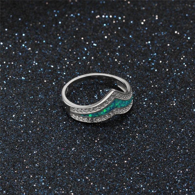 Frozen Princess Crown Ring V-shaped Opal Diamond Ring
