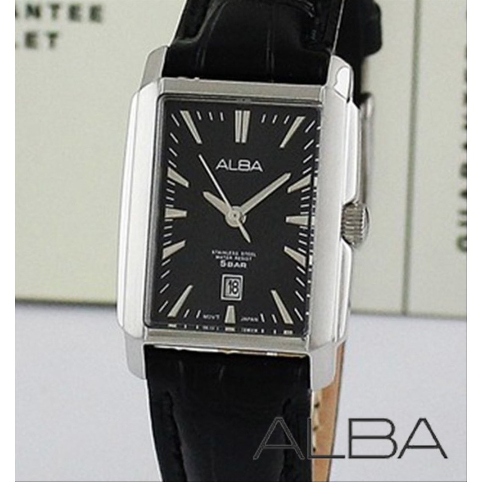 Jam tangan ALBA wanita AH7B11 Original silver hitam
