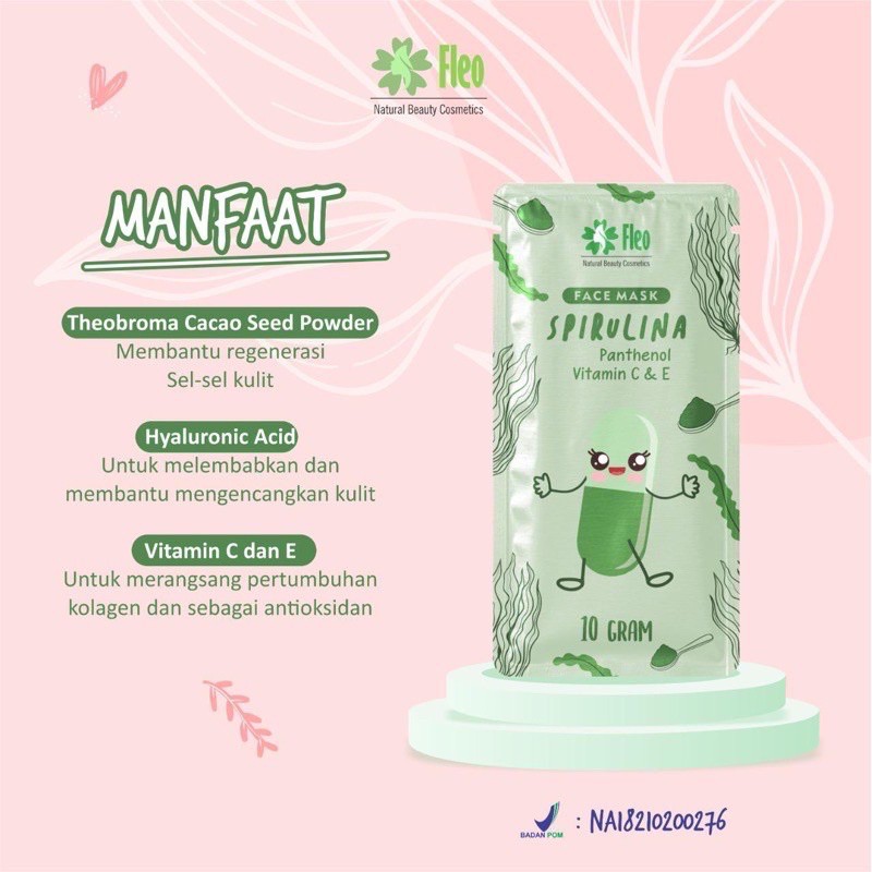 READY ~ FLEO MASKER WAJAH MASKER BUBUK / Masker Organik Clay Mask  10gr