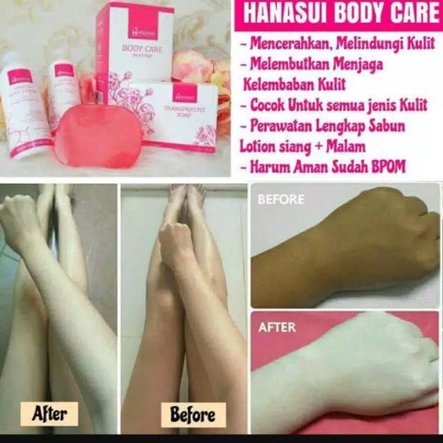 Paket Pemutih Badan Original BPOM AMPUH PERMANEN Kulit Tangan Lengan Kaki Leher Hanasui Body Care