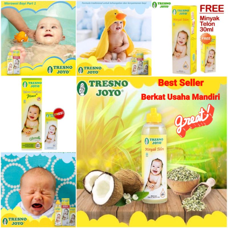 Minyak Telon Tresno Joyo 100ml Free 30ml Terlaris termurah &amp; Garansi 100% Ori