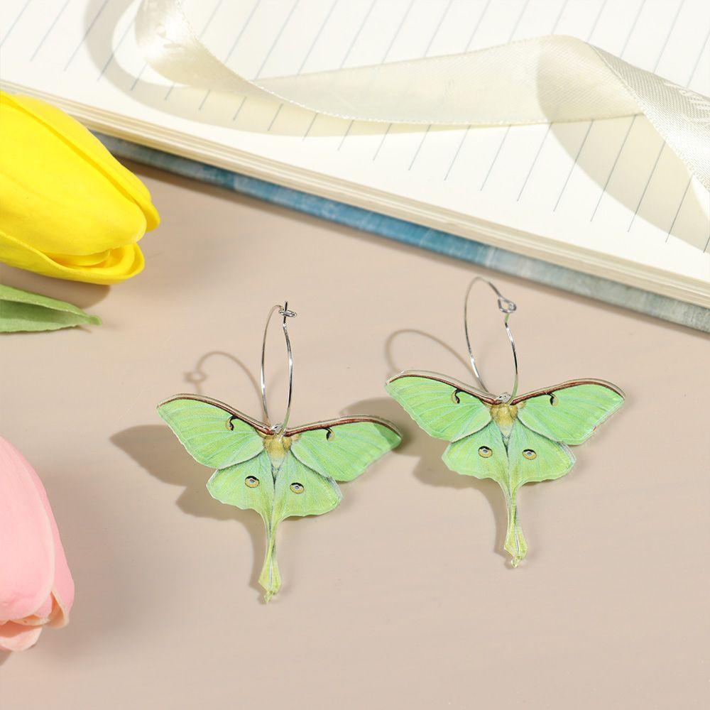 Preva Hijau Kupu-Kupu Ngengat Mode Baru Lucu Statement Perhiasan Vintage Wanita Perempuan