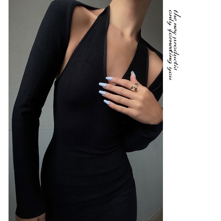 【Vanessa】Sexy Halter Bodycon Dress/Halter Dress &amp; Short Cardigan Set 7150