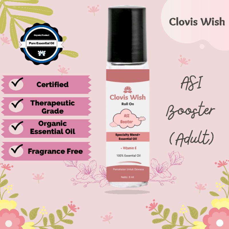 Clovis Wish ASI Booster Penambah ASI Mengatasi ASI Seret altrn cessa Roll On Minyak Oles Essential O