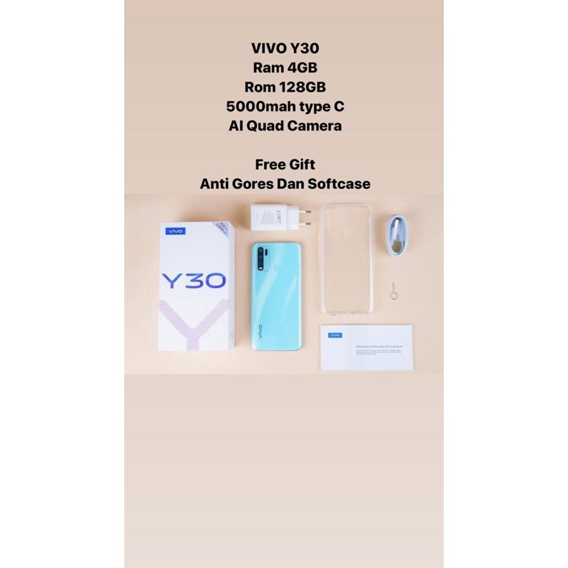 VIVO Y30 ram 4 rom 128 4/128 GARANSI RESMI VIVO indonesia