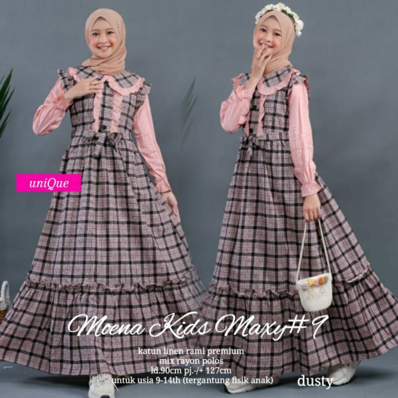 Maxy Dress Anak by UNIQUE Moena#9 Moena#10 Daily Dress Gamis Anak Remaja