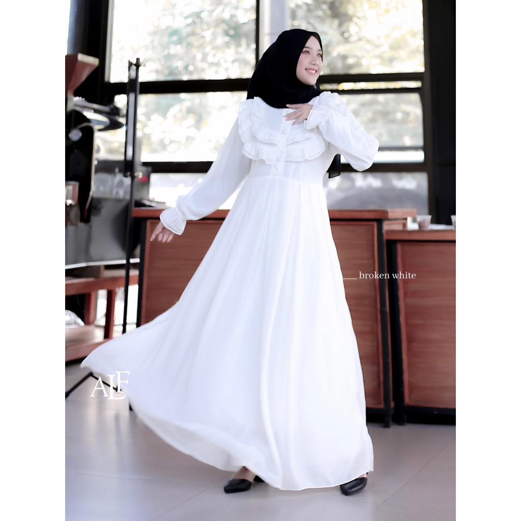 Alfaina Shabira Dress Gamis Maxy Rempel Dada Jumbo Size