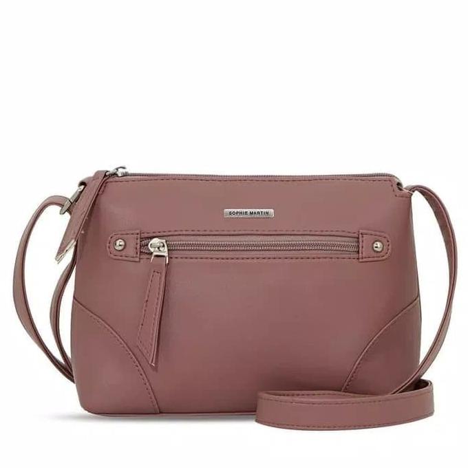 Tas selempang wanita Sophie Martin Paris kulit pink candelaria