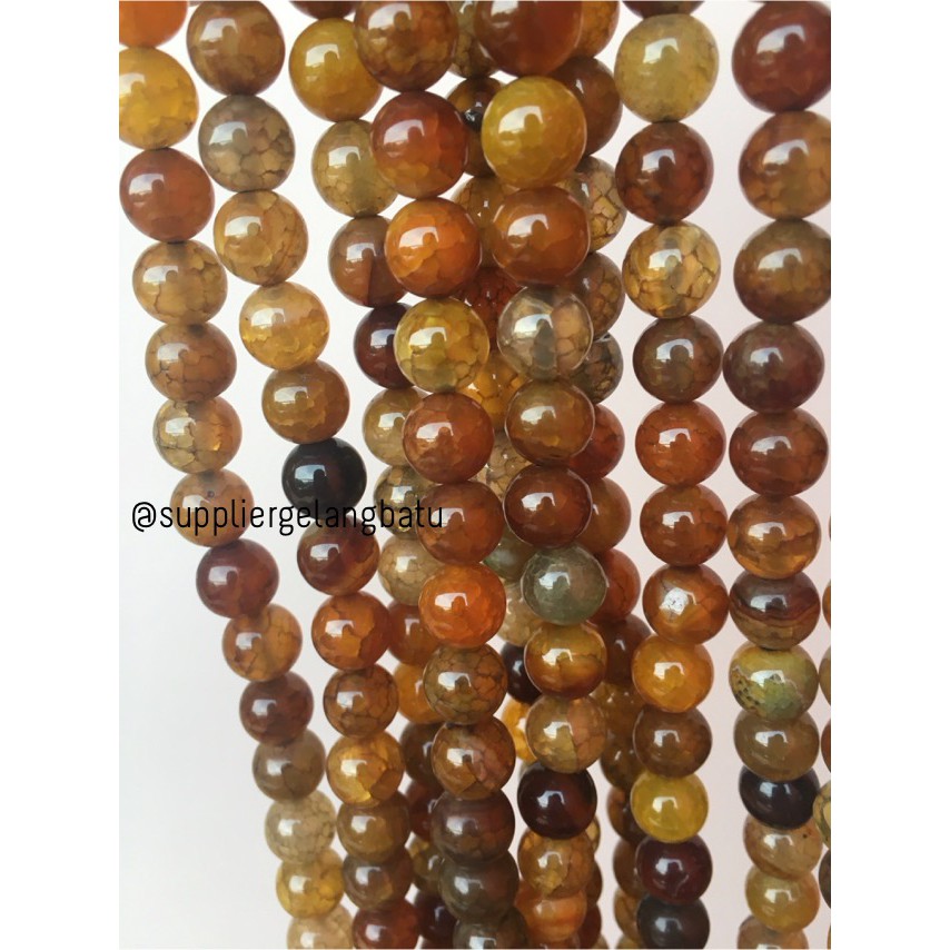 bahan yellow agate 10mm natural kuning corak akik alam asli AKIK BACAN KUNING aksesoris pria wanita