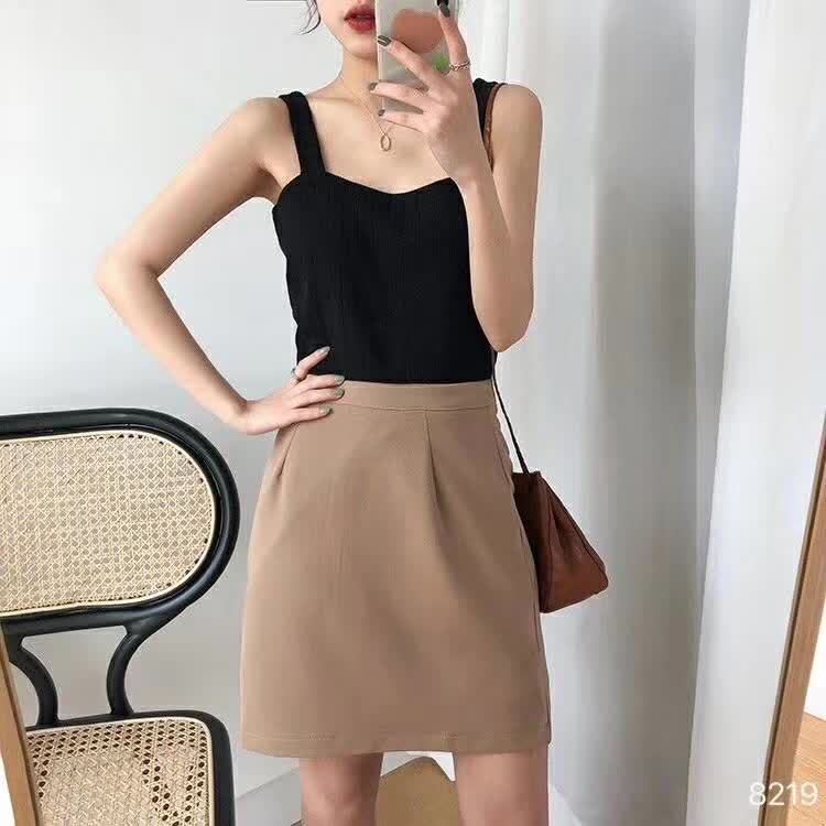 #Sisjuly# Menyegarkan Rajutan Kamisol Dalam Kemeja Pendek Wanita Flat Top Longgar Tanpa Lengan Kemeja Wanita