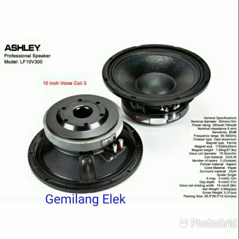 Speaker ASHLEY 10 inch LF10V300 ORIGINAL