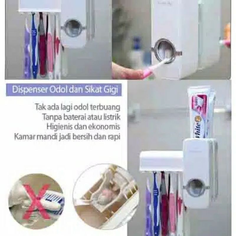 NEW TOOTHPASTE DISPENSER &amp; BRUSH DISPENSER ODOL DAN TEMPAT SIKAT GIGI