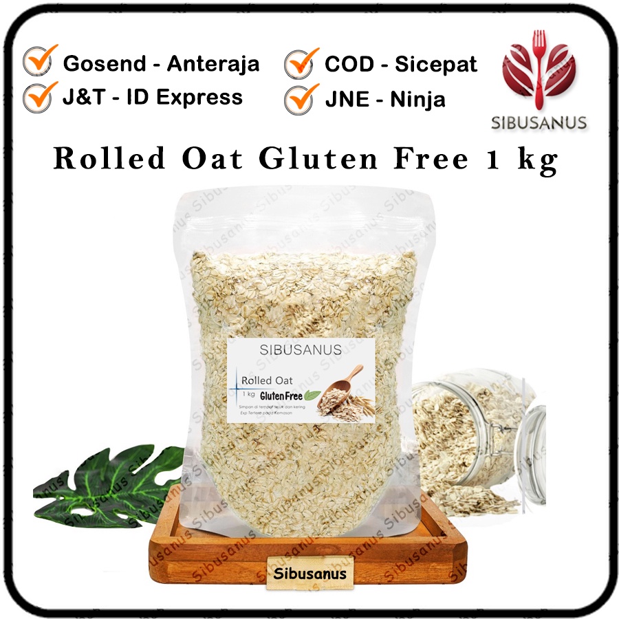 Gandum Utuh 1 kg Buat Diet Instan Organik Oatmeal 1kg Gluten Free Rolled Oat