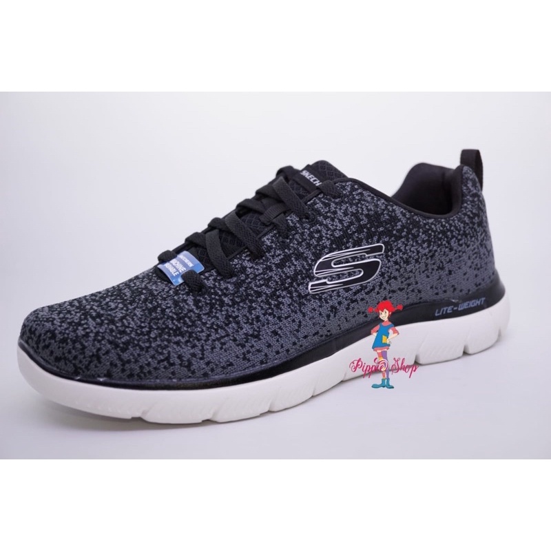 sepatu sneakers pria skechers summits warrick skechers 232295/BKW size 41.5