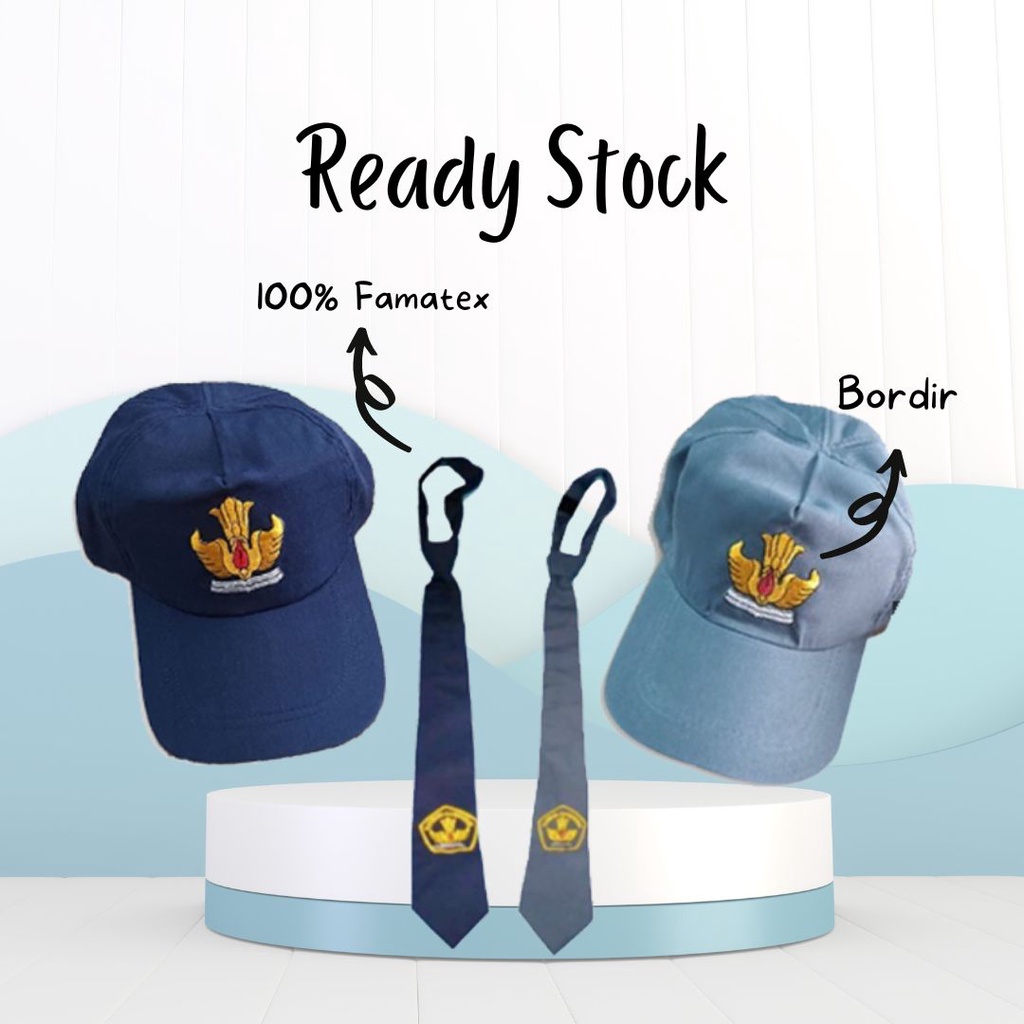 Topi Sekolah SMP SMA Bordir / Dasi Sekolah Panjang Prepet Bahan Famatex