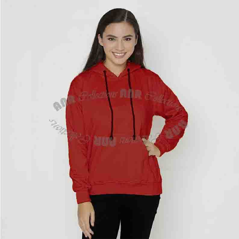 Hoodie Polos Wanita - Jaket Hoodie Jumper Polos - Bahan Fleece