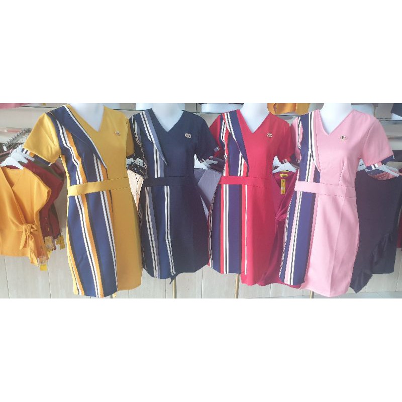 Dress Scuba kombinasi 563