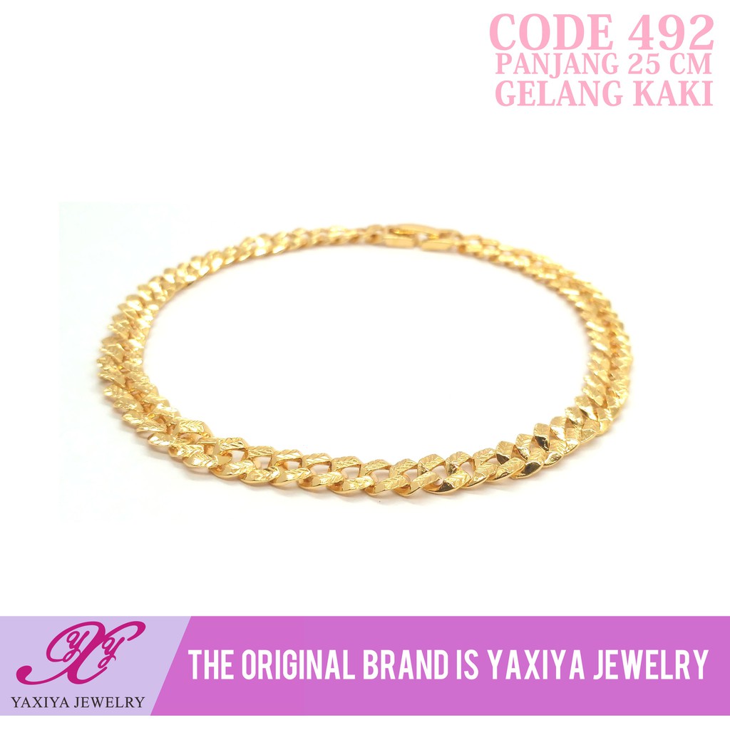 

Gelang kaki Lapis emas Perhiasan imitasi Gold 18k Yaxiya Jewelry 492