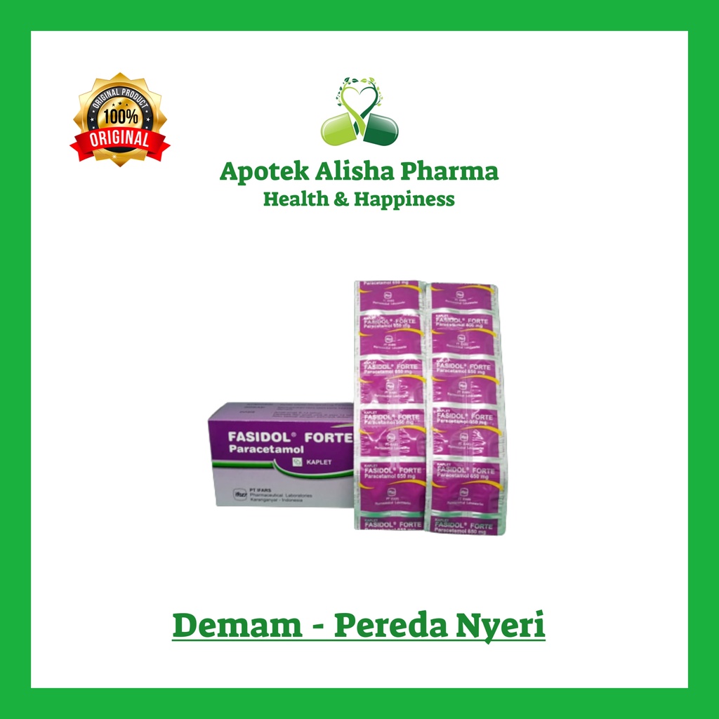 Fasidol Forte Strip 10kaplet-Fasidol Forte Tablet Obat Panas/Demam/Sakit Kepala/Pereda Nyeri/Sakit Gigi/Pasidol Forte Tablet