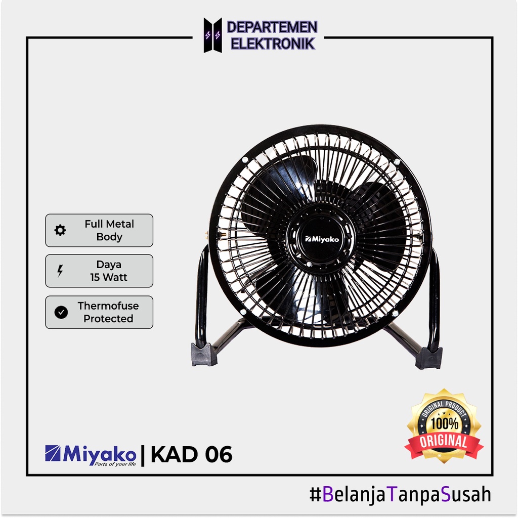 Miyako Deskfan KAD06  KAD 06 - Hitam