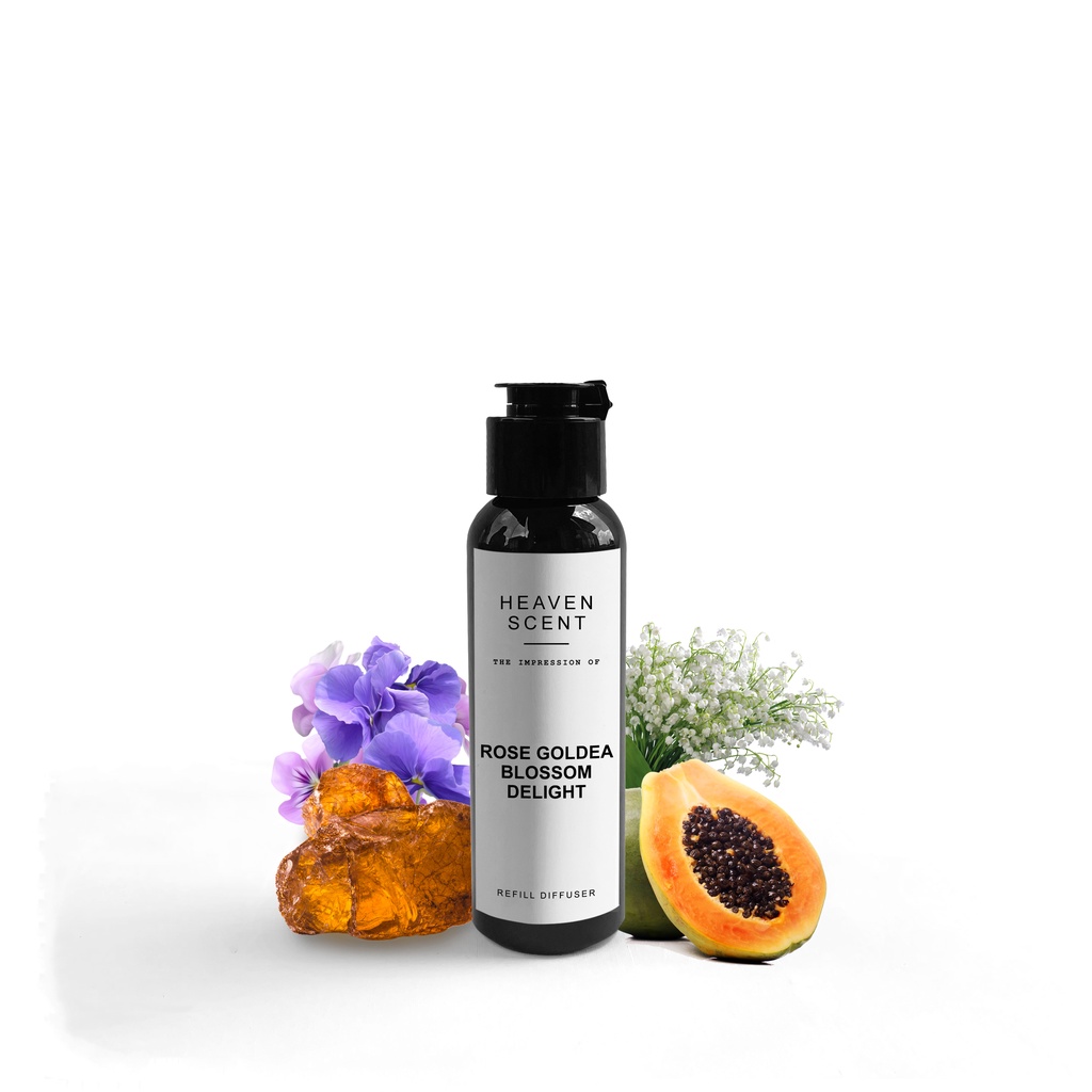 HEAVEN SCENT Refill Luxury Reed Diffuser 100 ml - Pengharum Ruangan Aromaterapi Inspired by Fragrance-Rose Goldea