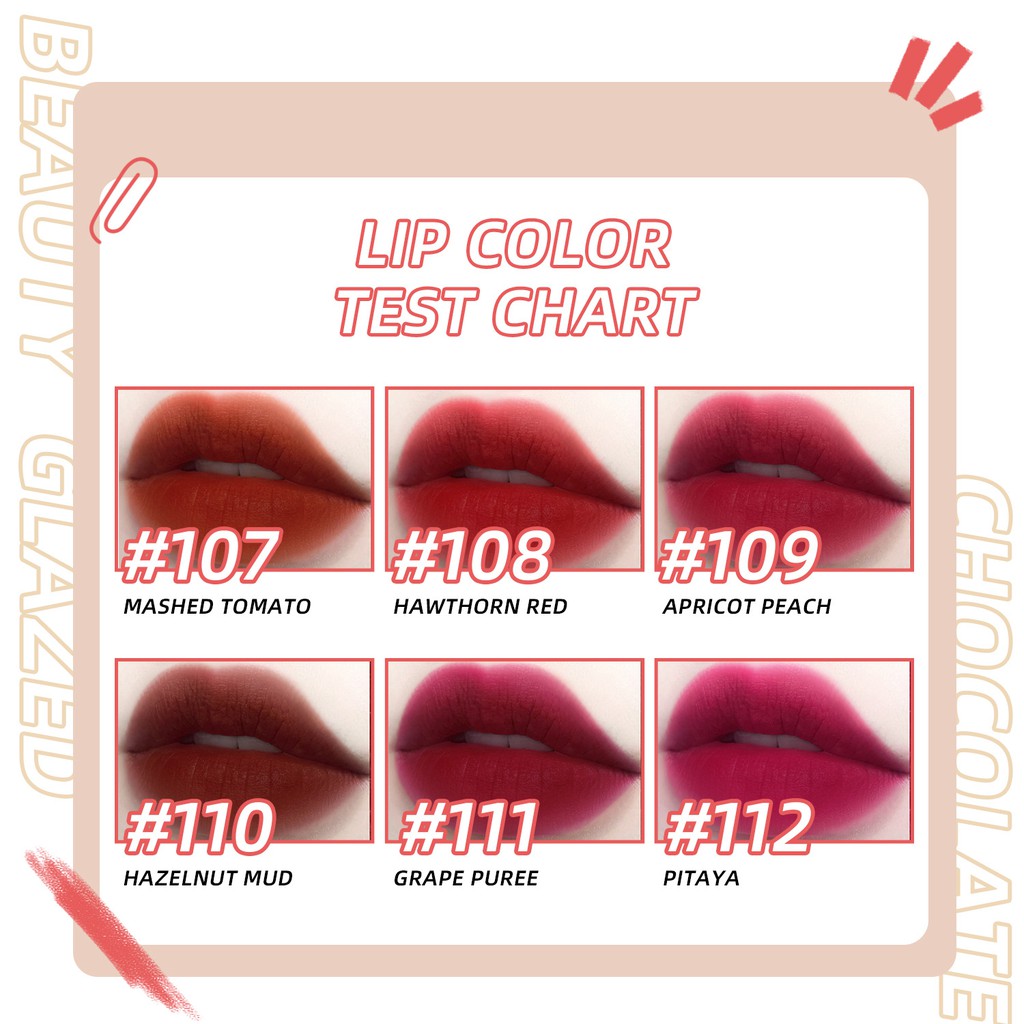 KEMASAN PUTIH ORIGINAL BEAUTY GLAZED WHITE CHOCOLATE NEW LIPSTICK MATTE LONG-LASTING SMOOTH LIQUID LIP GLOSS COSMETICS