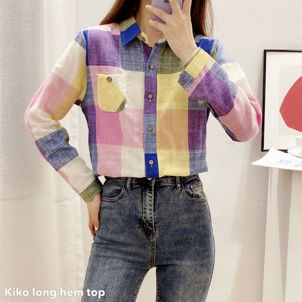 Kiko long hem top -Thejanclothes