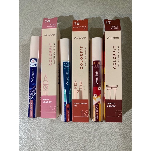 [ hati&quot; barang kw ] ready no 00 - 17 || wardah colorfit last all day lip paint - wardah ultra light matte lipcream around the world