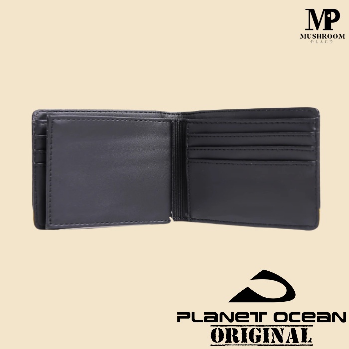 Dompet Pria Lipat Distro Planet Ocean Hitam Original - PO12