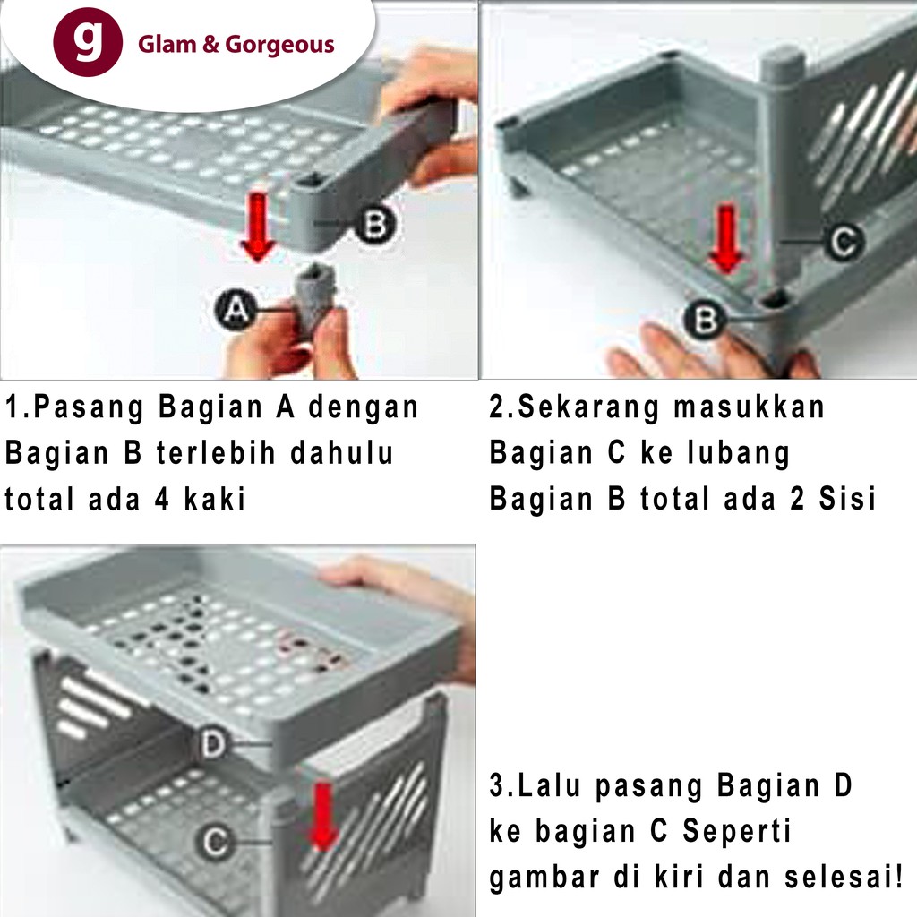 Rak Plastik Mini Serbaguna 3 Susun RT010