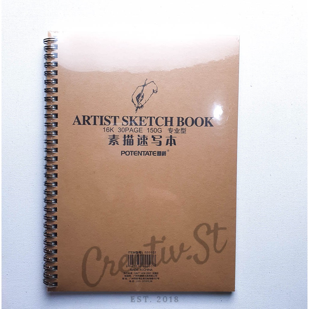 

Potentate Spiral Sketch Book 30 Sheets 26 Cm X 19 Cm 150 Gsm Buku Sketsa Spiral