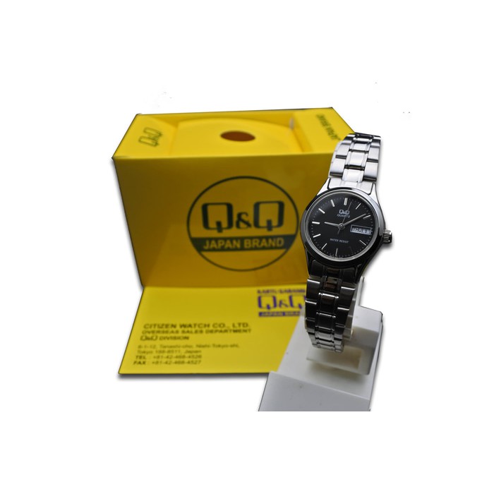 Q&Q QQ Analog Jam Tangan Wanita Rantai Silver BB13-202Y Original