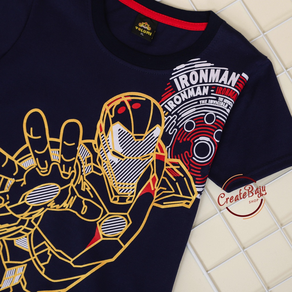 KAOS ANAK LAKI IRONMAN FOIL 1-7 TAHUN BAJU ATASAN ANAK LAKI FASHION TERMURAH BAHAN KATUN