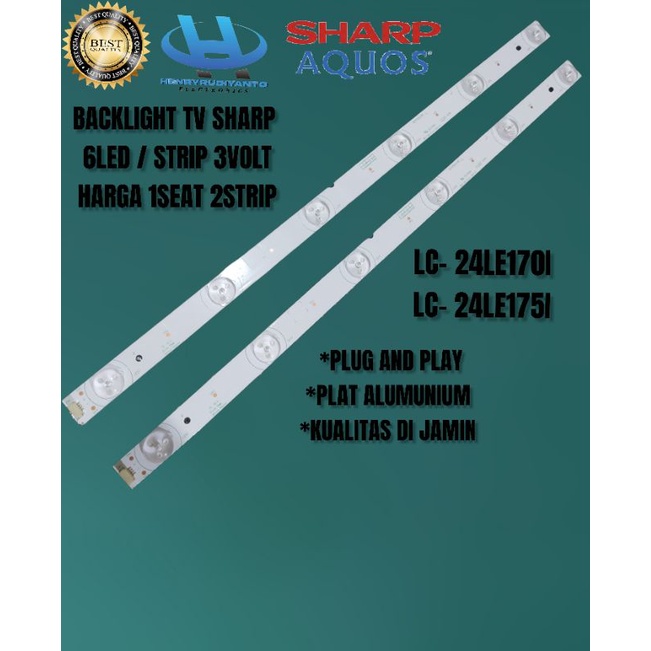 BACKLIGHT TV LED SHARP 24 INC LC-24LE170 LC-24LE175 I  LAMPU BL SHARP