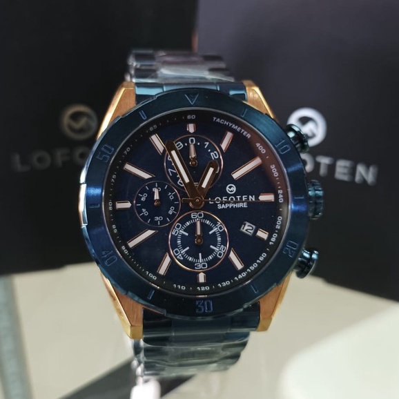 JAM TANGAN LOFOTEN F-6517 MC CHRONO ON ORIGINAL Blue Rosegold