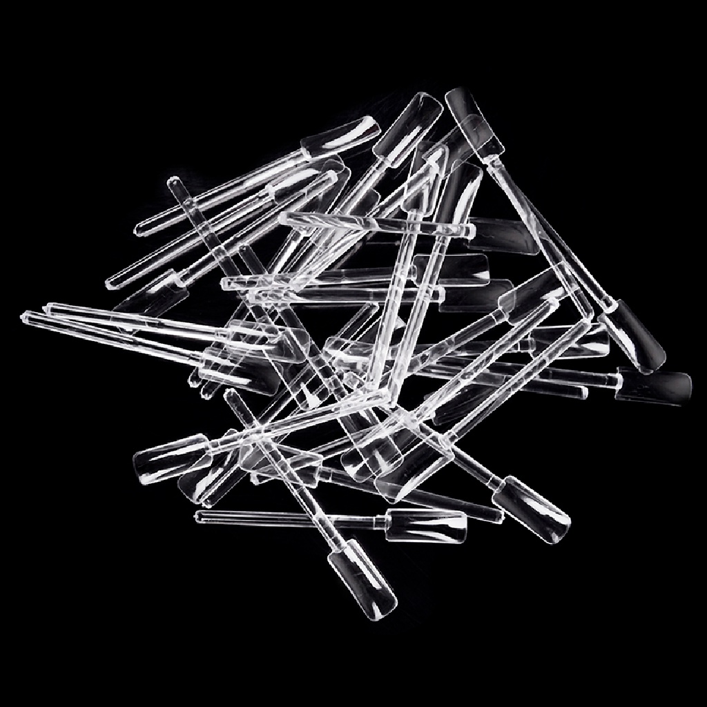 [KUKU PALSU] 32pcs Tips Sticks Nail Art Clear Tips Display Stand Nail Polish Training Tools .