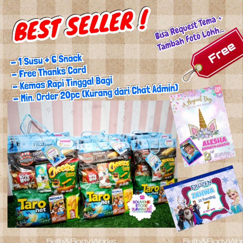 Snack Ulang Tahun /paket snack birthday/souvenir ultah/Goodiebag sSnack