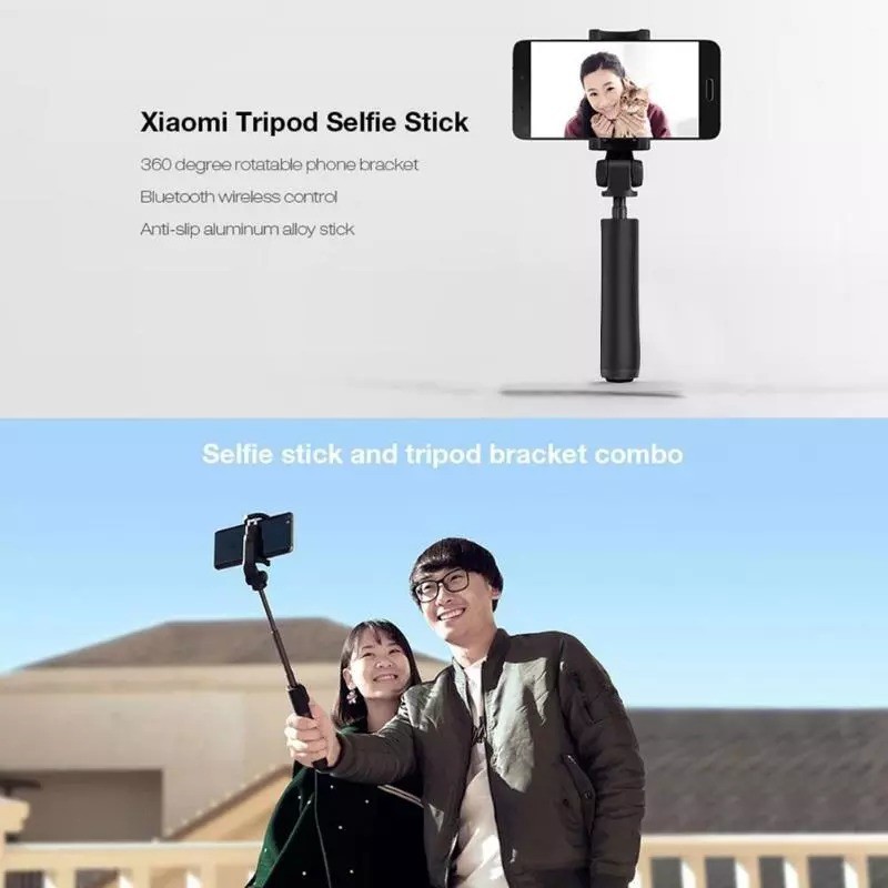 Selfie Stick Tongsis Xiaomi Smartphone Wired Shutter 3.5mm Ori
