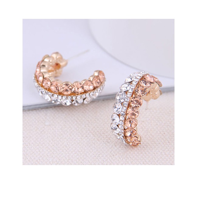 LRC Anting Tusuk Fashion Gold 925 Silver Needle Flashing Earrings A59881
