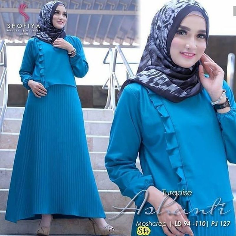 Maxy Dress Wanita. Fashion Muslim. Ashanty Dress. Pakaian Wanita