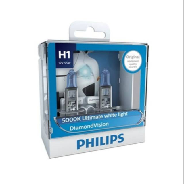 Philips Diamond Vision 5000K H1 Bohlam Lampu Mobil Putih