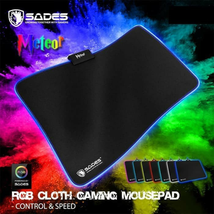 MOUSE PAD SADES METEOR RGB (350X260X4mm)