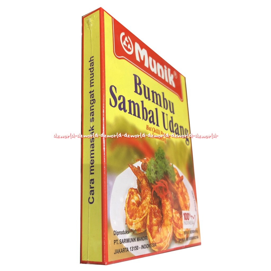 Munik Bumbu Sambal Udang Hot Chili Prawns Seasoning Bumbu Instan 90gr