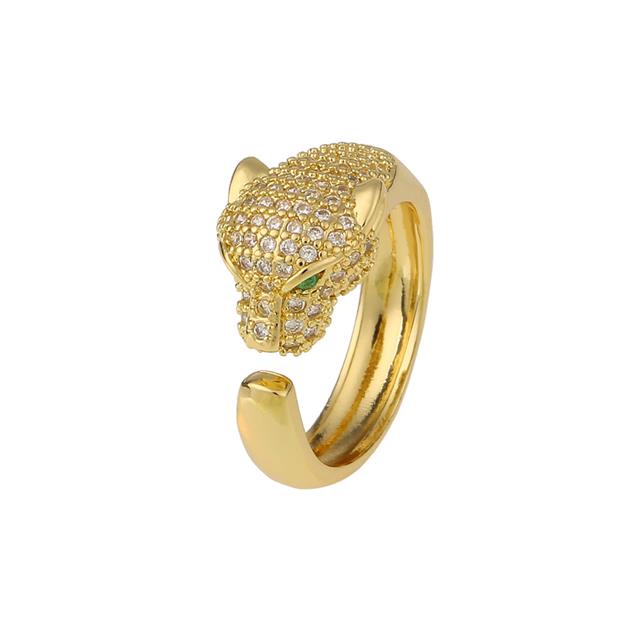 Baru Terbuka Cincin diamond leopard cincin ins berlebihan perhiasan elegan aksesoris wanita