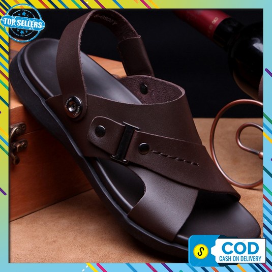 Sloper | Sandal Jepit Bapao Pria Kulit Asli Sendal Casual Laki Laki Se Sandal Pria Kulit Asli Impor