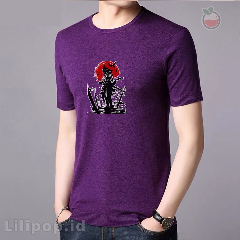 Lilipop Kaos Pria Samurai Jepang Warna Baju Distro Basic Tshirt Kasual