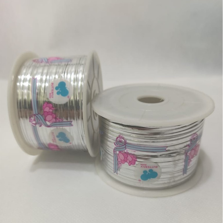 

Kawat pengikat sovenir warna silver / twish the per roll