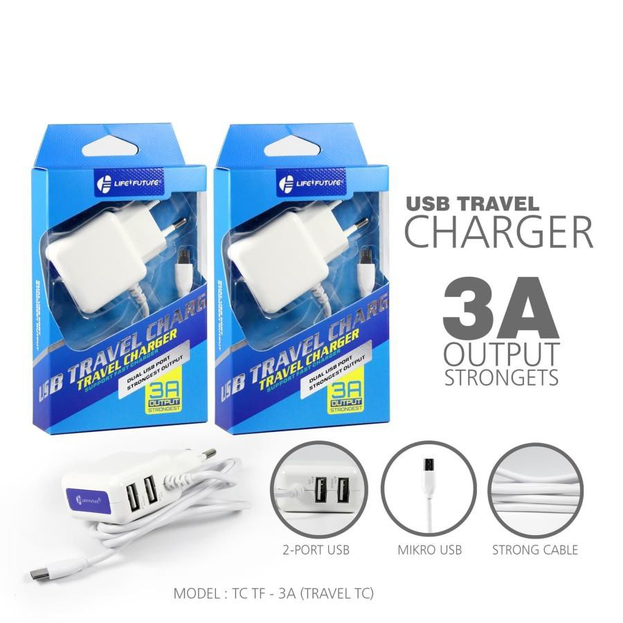 LIFE FUTURE CHARGER SUPPORT FAST CHARGER 3A 2PORT USB MICRO